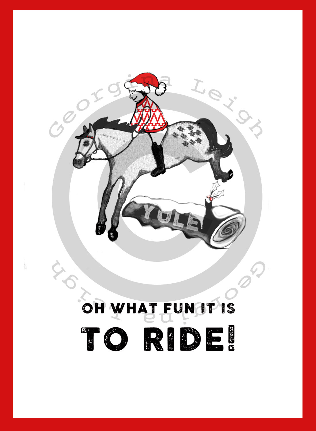 Horse Jump Christmas Card