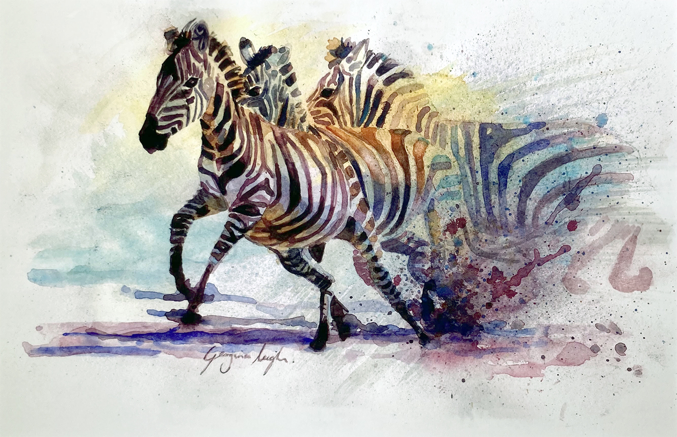 Zebra Watercolour Painting (A4)